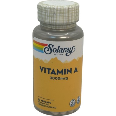 Vitamina A 3000mcg 60 Cápsulas Vegetales de Solaray SOLARAY SOLA-79094 Vitamina A y D salud.bio