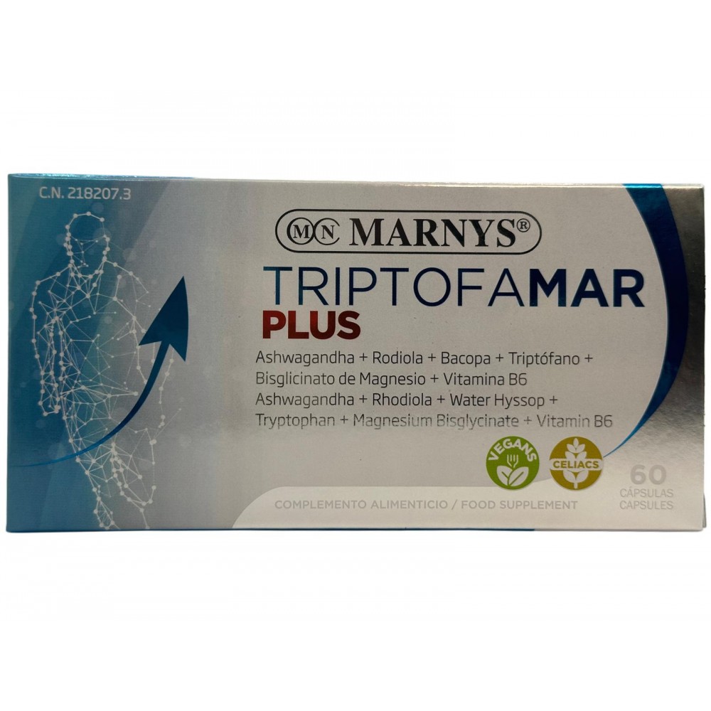 TRIPTOFAMAR PLUS 60 Cápsulas de Marnys Marnys MN839 Estados emocionales, ansiedad, estrés, depresión, relax salud.bio