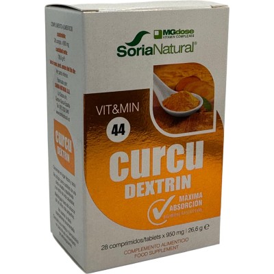 vit&min 44 Curcudextrin 28Comprimidos 950mg de Soria Natural SORIA NATURAL SOR-59544 Suplementos Naturales acción Analgesica,...
