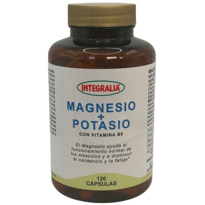 Magnesio + Potasio 120 cápsulas de Integralia INTEGRALIA INT-54649 Articulaciones, Huesos, Tendones y Musculos, componen el A...