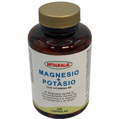 Magnesio + Potasio 120 cápsulas de Integralia INTEGRALIA INT-54649 Articulaciones, Huesos, Tendones y Musculos, componen el A...