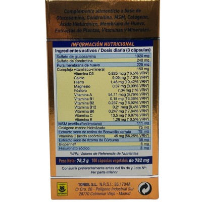 NivelFlex TRIPLE STRENTH 100 cápsulas de TONGIL Tongil TON-H25 Articulaciones, Huesos, Tendones y Musculos, componen el Apara...