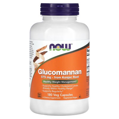 Glucomanano 1725mg 180 cápsulas vegetales (575 mg por cápsula) de NOW Foods NOW Foods NOW-06512 Saciantes salud.bio