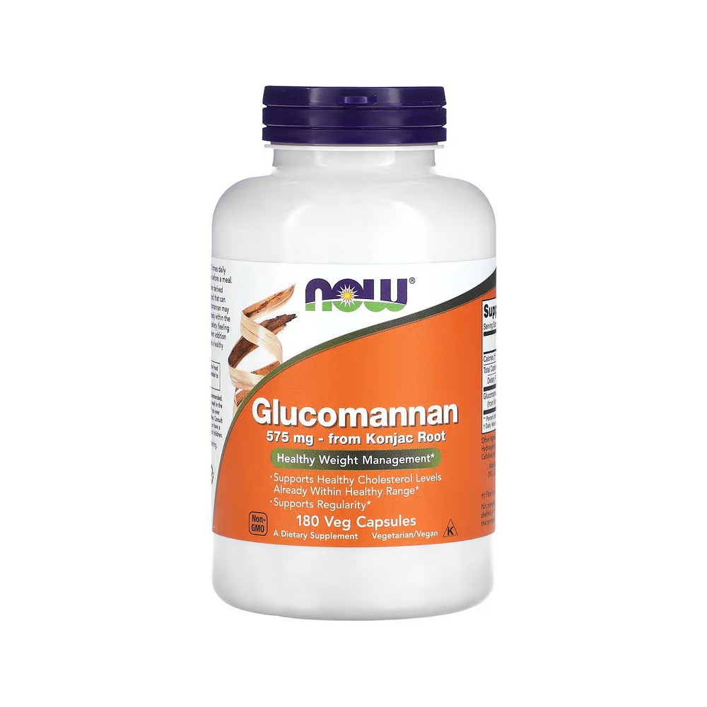 Glucomanano 1725mg 180 cápsulas vegetales (575 mg por cápsula) de NOW Foods NOW Foods NOW-06512 Saciantes salud.bio