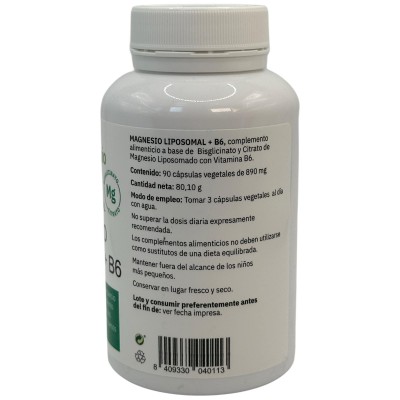 Magnesio Liposomal (Citrato y Bisglicinato) +B6 90 Cápsulas de Salud.bio Espadiet SAL-0040011 Suplementos Minerales  salud.bio