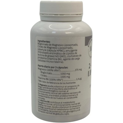 Magnesio Liposomal (Citrato y Bisglicinato) + B6 90 Cápsulas de Espadiet Espadiet ESP-82181 Suplementos Minerales  salud.bio
