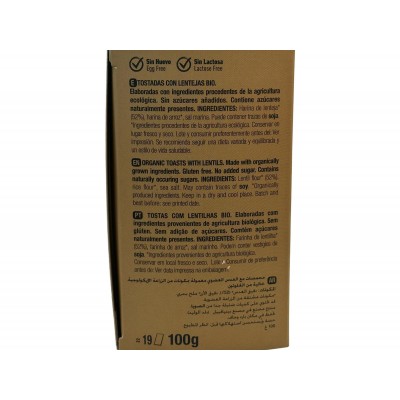 Tostadas Crujientes LENTEJAS BIO 100gr. de Santiveri Santiveri  SAN-04128 Alimentación salud.bio