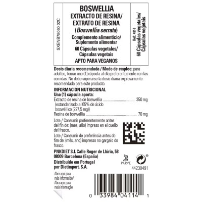 Boswellia Serrata 60 cápsulas de Solgar SOLGAR 184114 Suplementos Naturales acción Analgesica, Antiinflamatoria, malestar, do...