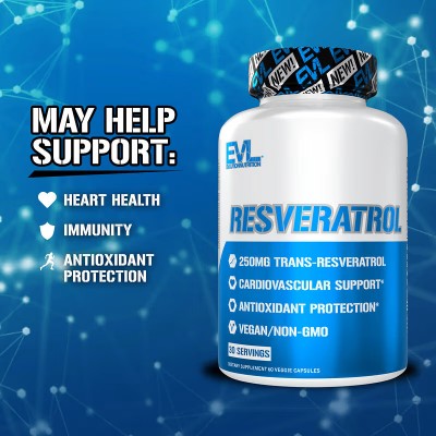 Resveratrol 250 mg 60 cápsulas vegetales de EVLution Nutrition EVLution Nutrition EVL-02813 Antioxidantes salud.bio