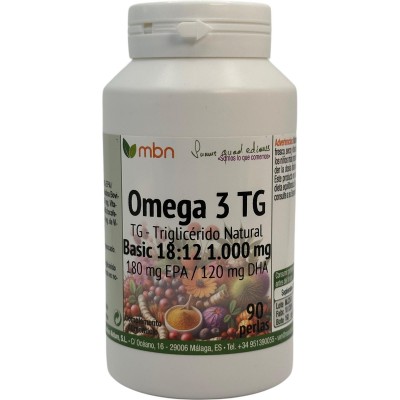 Omega 3 TG Basic 18:12 1000mg 90 Perlas de Manabíos Manabios MAN-111617 Ayudas niveles Colesterol y Trigliceridos salud.bio