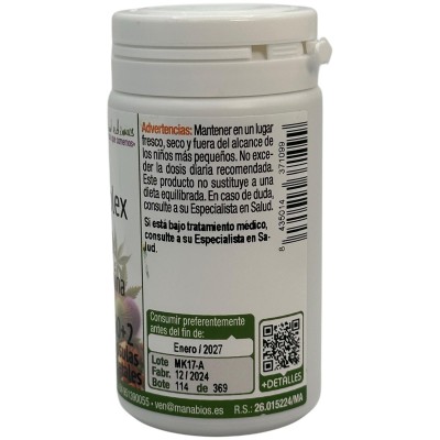 ManaComplex Sueño con Melatonina 60 Cápsulas de Manabíos Manabios 111902 insomnio y descanso salud.bio