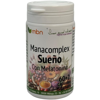 ManaComplex Sueño con Melatonina 60 Cápsulas de Manabíos Manabios 111902 insomnio y descanso salud.bio