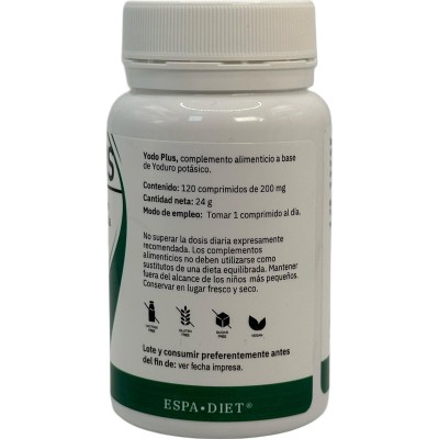 Yodo Plus 150pg 120 comprimidos de Espadiet Espadiet ESP-82177 Tiroides salud.bio