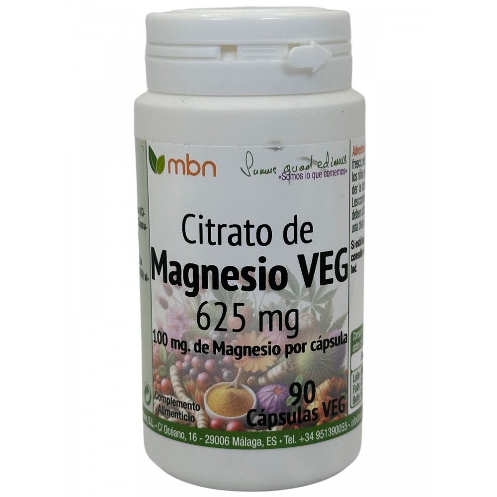 Citrato de Magnesio 625mg 90 cápsulas vegetales de Manabios Manabios 111444 Suplementos Minerales  salud.bio