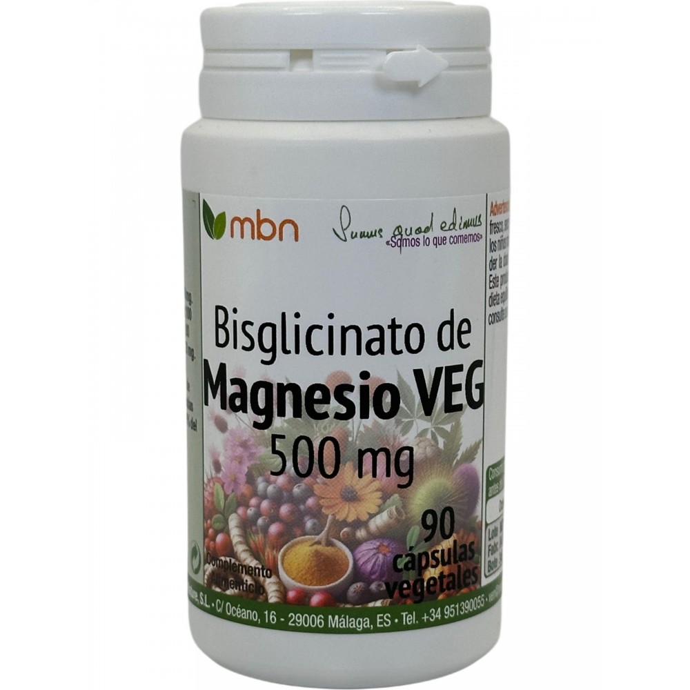 Bisgliconato de Magnesio 500 mg 90 cápsulas vegetales de Manabios Manabios MAN-111480 Suplementos Minerales  salud.bio