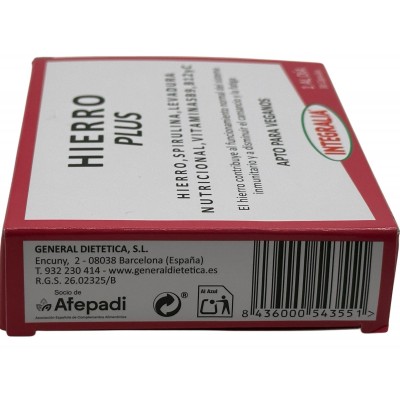 Hierro Plus 30 Cápsulas de integralia INTEGRALIA INT-331 Suplementos Minerales  salud.bio
