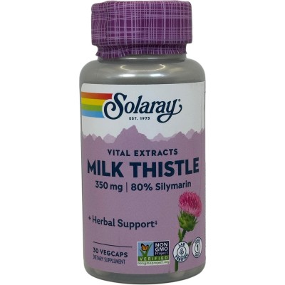 Milk Thistle 30 cápsulas (Silimarina - Cardo Mariano) de Solaray SOLARAY SOLA-03703 Higado y sistema hepatobiliar salud.bio