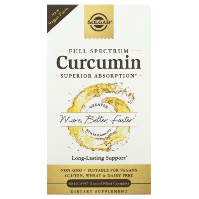 Full Expectrum Cúrcuma (Curcumin) 60 cápsulas de Solgar Solgar SOL-54707 Suplementos Naturales acción Analgesica, Antiinflama...