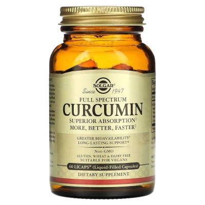 Full Expectrum Cúrcuma (Curcumin) 60 cápsulas de Solgar Solgar SOL-54707 Suplementos Naturales acción Analgesica, Antiinflama...