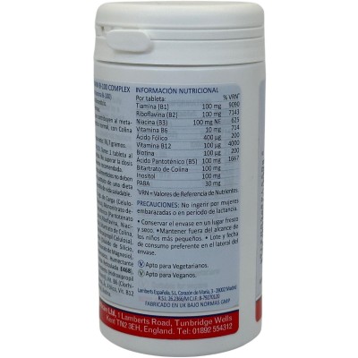 Complejo Vitamina B-100 Complex de Lambert Profesional Lamberts 8032-60 Vitamina B salud.bio
