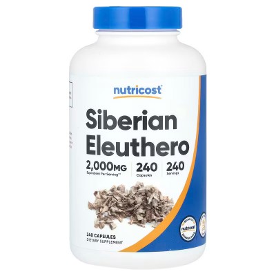 Eleutero (Gingsen Siberiano) 2000 mg, 240 cápsulas de Nutricost Nutricost NCS-57247 Cansancio, fatiga, astenia primaveral sal...