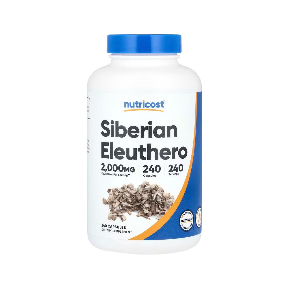 Eleutero (Gingsen Siberiano) 2000 mg, 240 cápsulas de Nutricost Nutricost NCS-57247 Cansancio, fatiga, astenia primaveral sal...