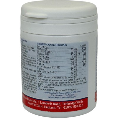 Complejo Vitamina B-50 Complex de Lambert Profesional Lamberts 8029-60 Vitamina B salud.bio