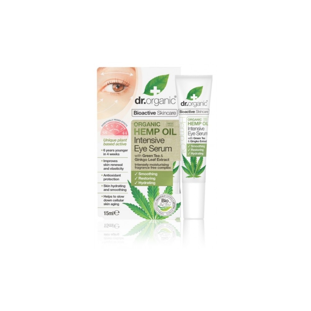 Sérum Contorno de Ojos Aceite de Cañamo de Dr.Organic Doctor Organic DR00484 Cosmética Natural salud.bio