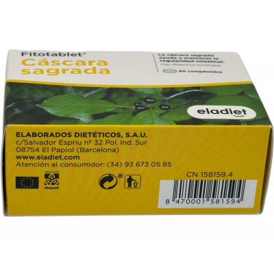 Cáscara Sagrada 317mg, 60 Comprimidos de eladiet Eladiet ELA-58159 Laxantes salud.bio