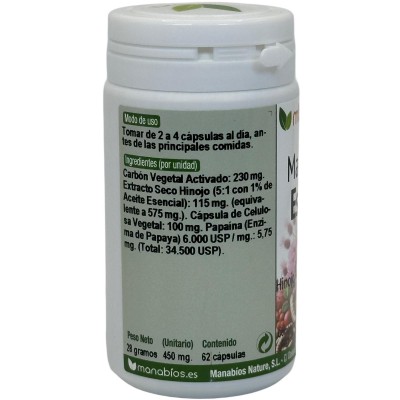 Manacomplex Estomacal Gases 60+2 cápsulas de Manabíos Manabios 111901 Ayudas aparato Digestivo salud.bio