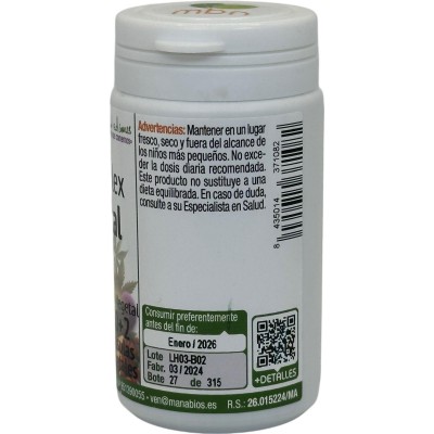 Manacomplex Estomacal Gases 60+2 cápsulas de Manabíos Manabios 111901 Ayudas aparato Digestivo salud.bio