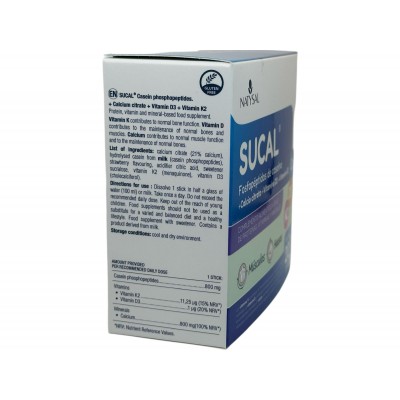 Sucal® Fosfopéptidos de caseína + Calcio citrato + Vitamina D3 + Vitamina K2 de Natysal Natysal NAT-32735 Articulaciones, Hue...