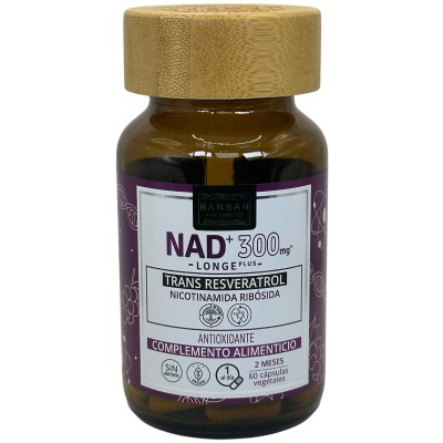 NAD+ 300mg con Trans Resveratrol 78,4mg 60 cápsulas 570mg Nutricosmetica de BANBAN Banban Nurticosmetics BAN-12290 Antioxidan...