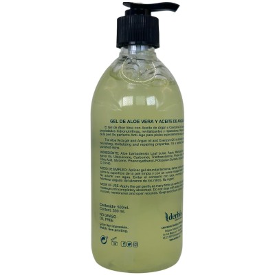 Gel aloe vera con Aceite de Argan y Q10 natural 500 ml de derbós Derbós DER-095 Cosmética Natural salud.bio