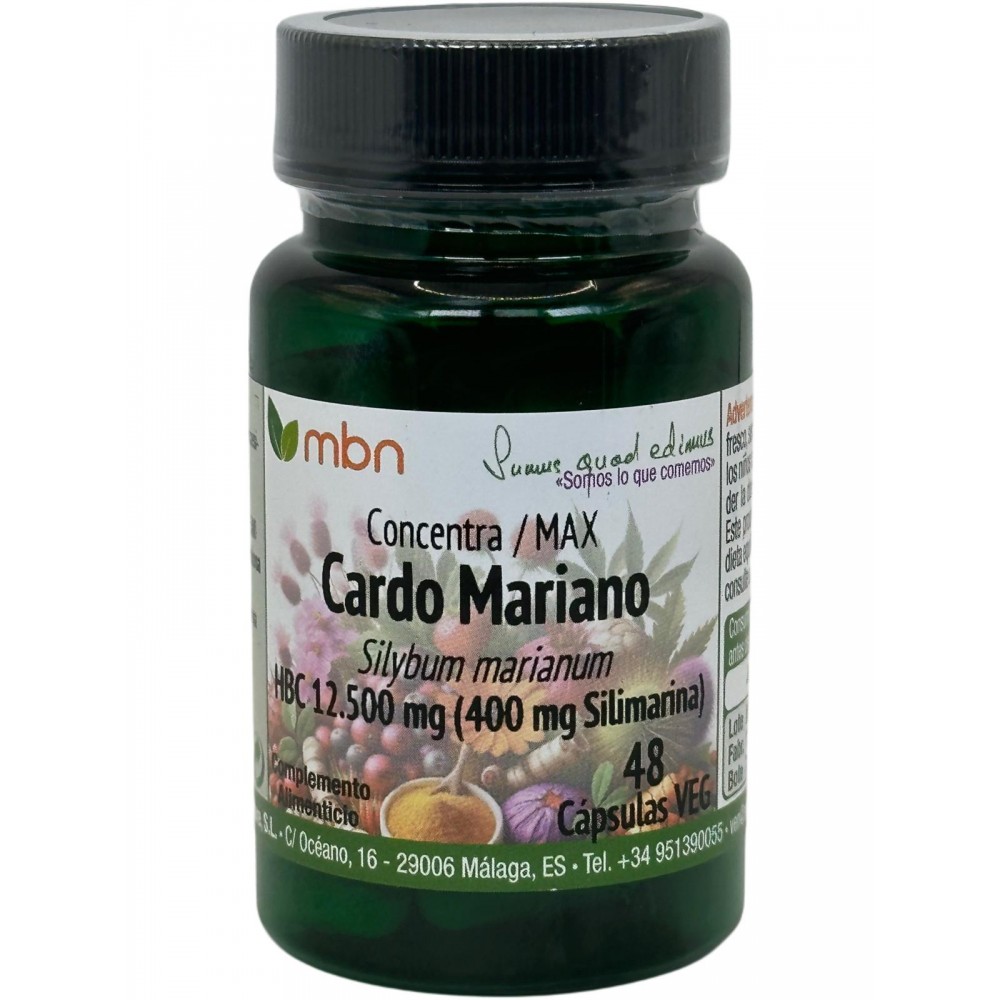 Cardo Mariano Concentración Máxima 12.500 mg en 48 cápsulas de Manabíos Manabios 111207 Higado y sistema hepatobiliar salud.bio