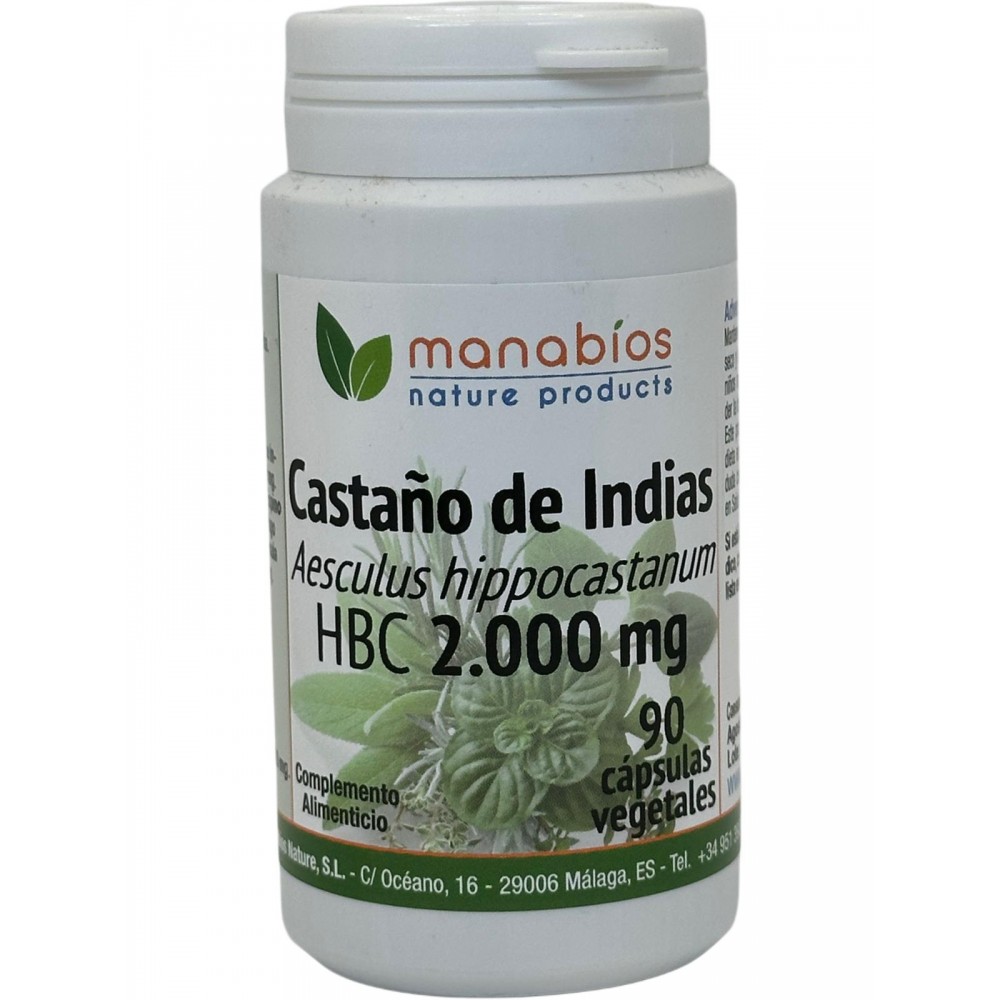 Castaño de indias HBC 2.000mg 90 cápsulas de Manabios Manabios 111537 Sistema circulatorio salud.bio