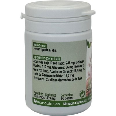 Betacaroteno 90 perlas 1.375µg de retinol de Manabios Manabios 111674 Antioxidantes salud.bio