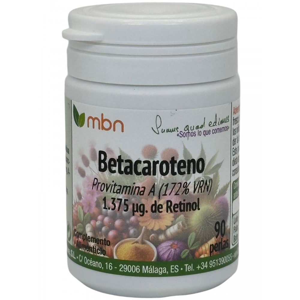 Betacaroteno 90 perlas 1.375µg de retinol de Manabios Manabios 111674 Antioxidantes salud.bio