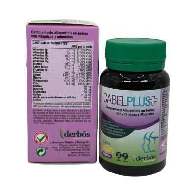 Cabelplus 30 perlas de derbós Derbós DER-028 Piel, Cabello y Uñas, Complementos y Vitaminas salud.bio