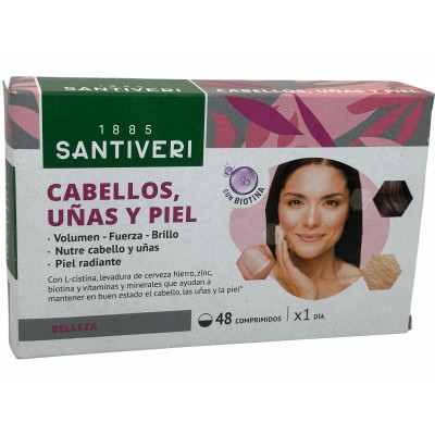 Cabello Uñas y Piel (nutrientes específicos) 48 Cápsulas de Santiveri Santiveri  SAN-01153 Piel, Cabello y Uñas, Complementos...