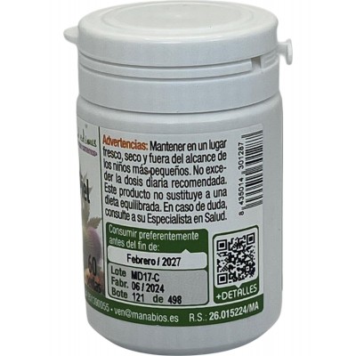 Cabello, uña y Piel 60 Perlas de Manabios Manabios MAN-111424 Piel, Cabello y Uñas, Complementos y Vitaminas salud.bio