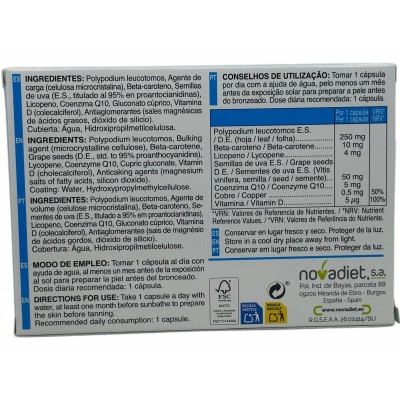 Soleal (Protégete del Sol también desde dentro) 30 Cápsulas de Novadiet Novadiet NOV-83023 Nutricosmética salud.bio