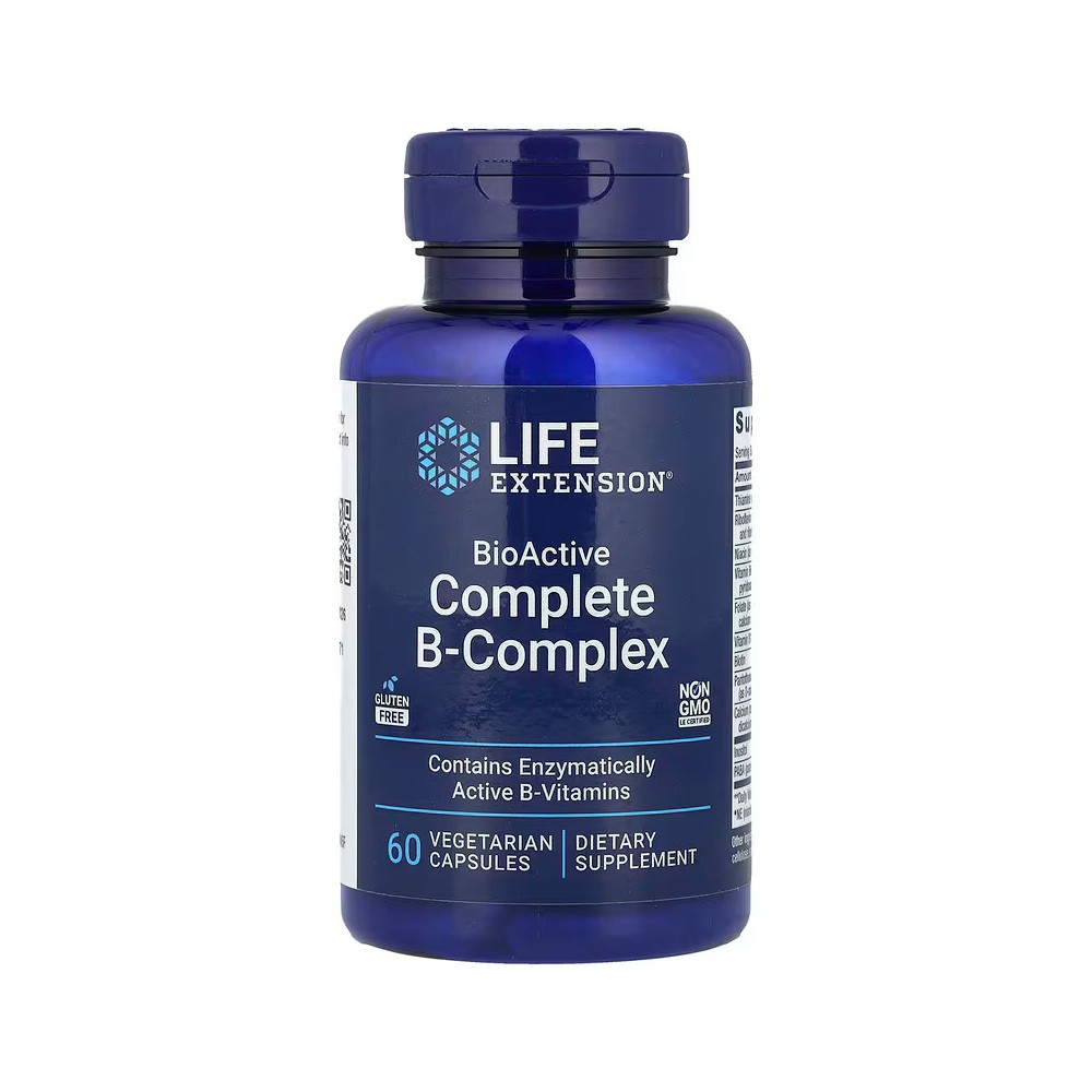 Complejo B BioActivo B-Complex 60 cápsulas de Life Extension Life Extension LEX-19456 Vitamina B salud.bio