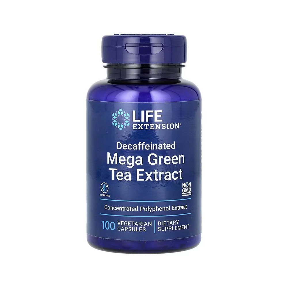 Mega extracto de té verde (EGCG) Descafeinado 725 mg 100 cápsulas vegetales de Life Extension Life Extension LEX-04474 Antiox...