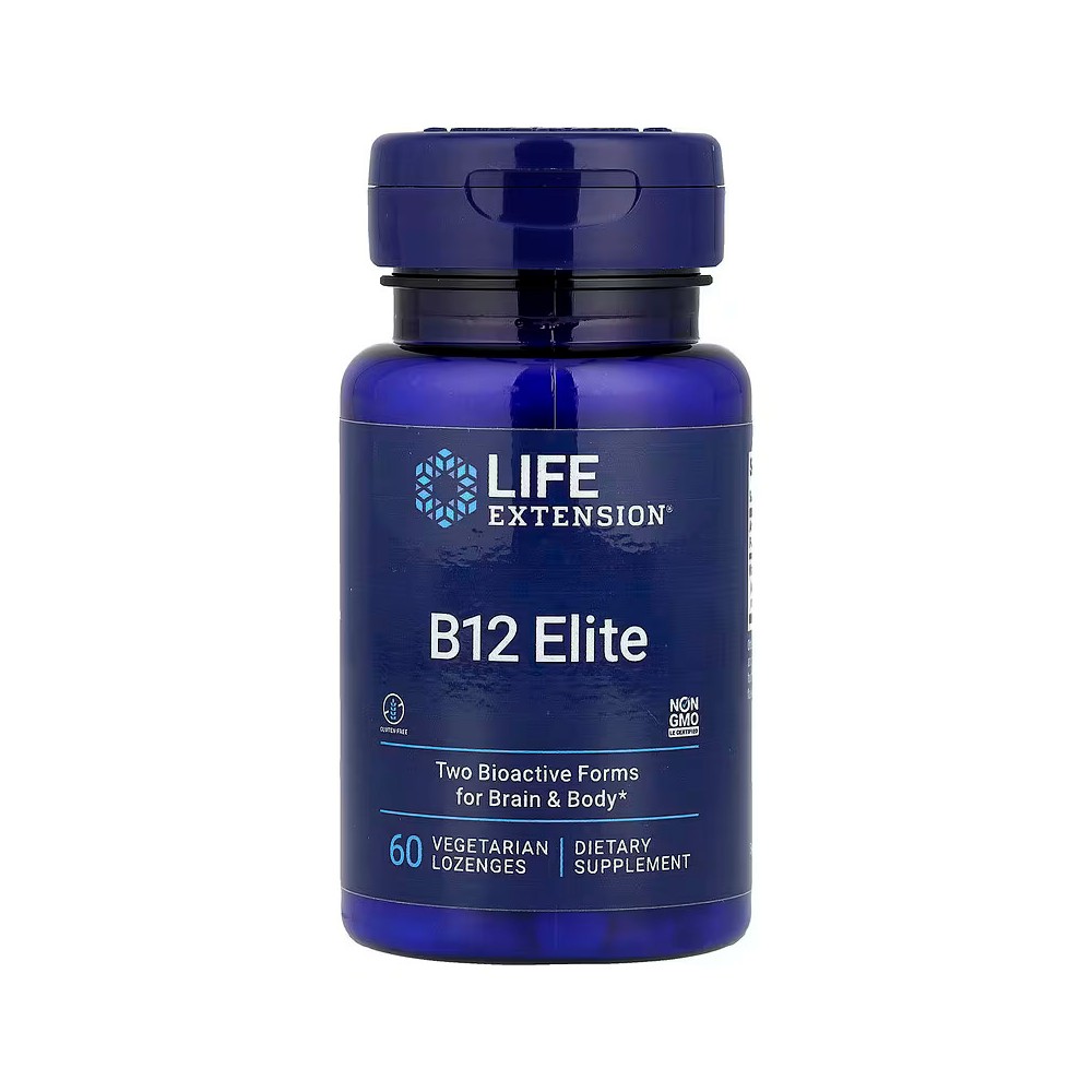 Vitamina B12 de élite, 1000 mcg, 60 pastillas vegetales de Life Extension Life Extension LEX-24196 Vitamina B salud.bio