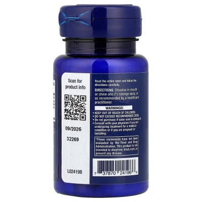 Vitamina B12 de élite, 1000 mcg, 60 pastillas vegetales de Life Extension Life Extension LEX-24196 Vitamina B salud.bio