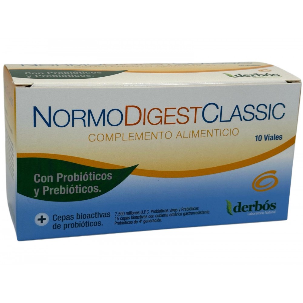 Normodigest Clasic 10 Viales de derbós Derbós DER-15075 Ayudas aparato Digestivo salud.bio