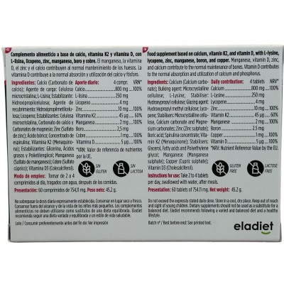 Regendol HUESOS (bones) 60 comprimidos de Eladiet Eladiet PA.FE.OSE Articulaciones, Huesos, Tendones y Musculos, componen el ...