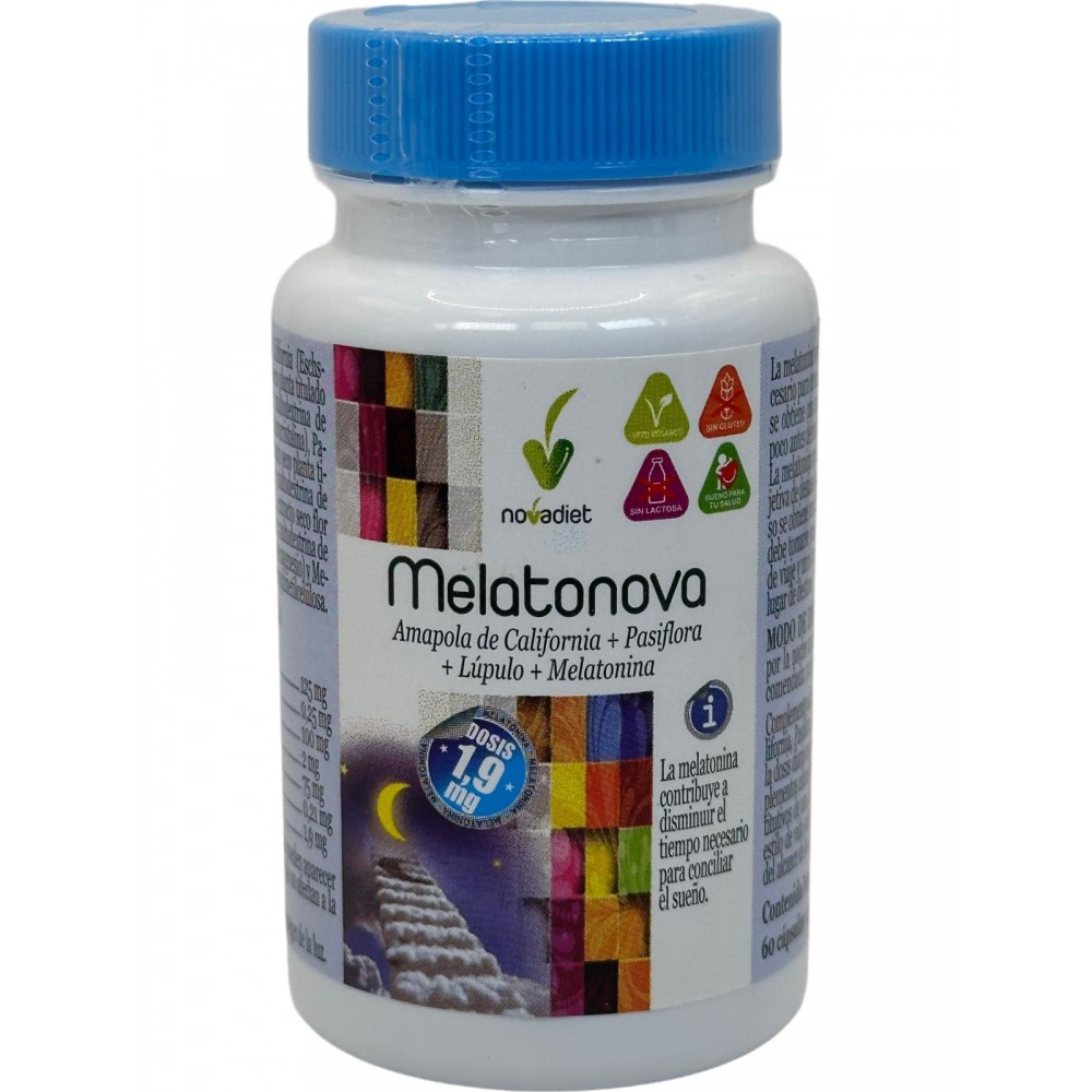 Melatonova con Melatonina de 1.9mg y plantas de Novadiet Novadiet 10027 insomnio y descanso salud.bio