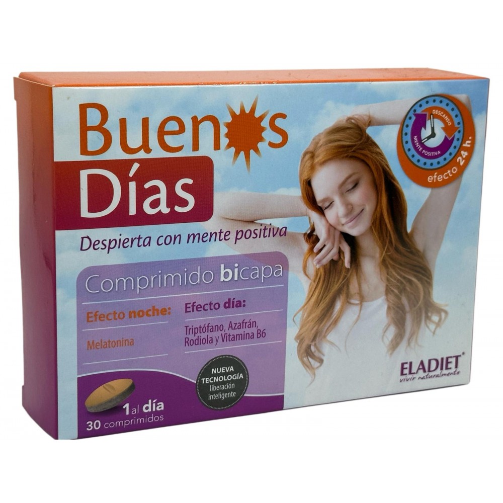 Buenos Días 30 comprimidos Bicapa (Azafrán, Rodiola Triptófano, B6) de eladiet Eladiet ELA-21606 Estados emocionales, ansieda...